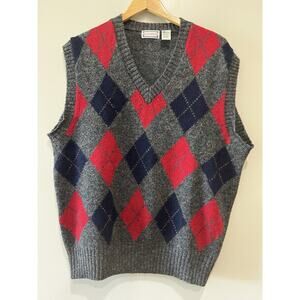 Vintage Lazarus Shetland wool Argyle Heritage Academia sweater Vest Men's XL